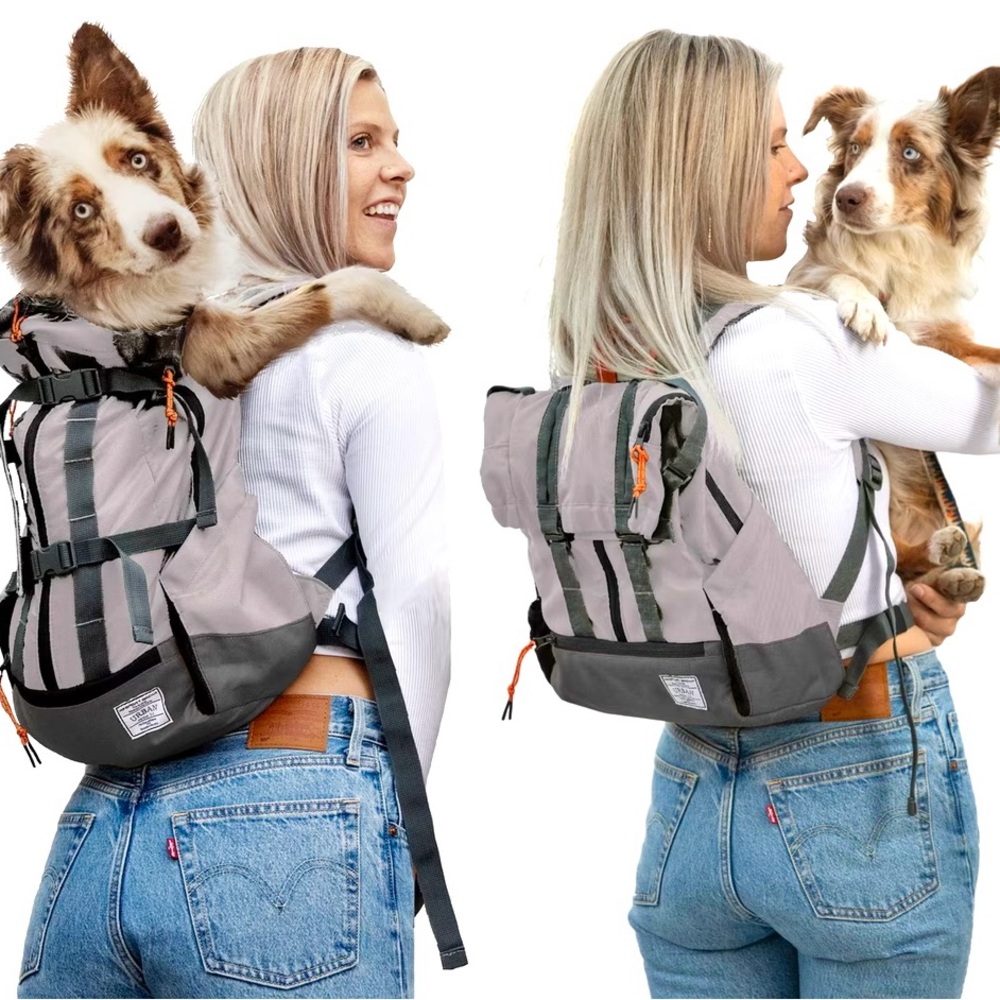 K9 Sport Sack Urban Leaf Backpack for Carrying A Pet Size Large Gray And Black